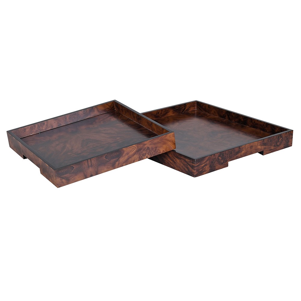 Dark Faux Wood Trays