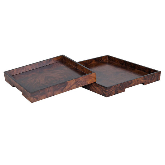 Dark Faux Wood Trays