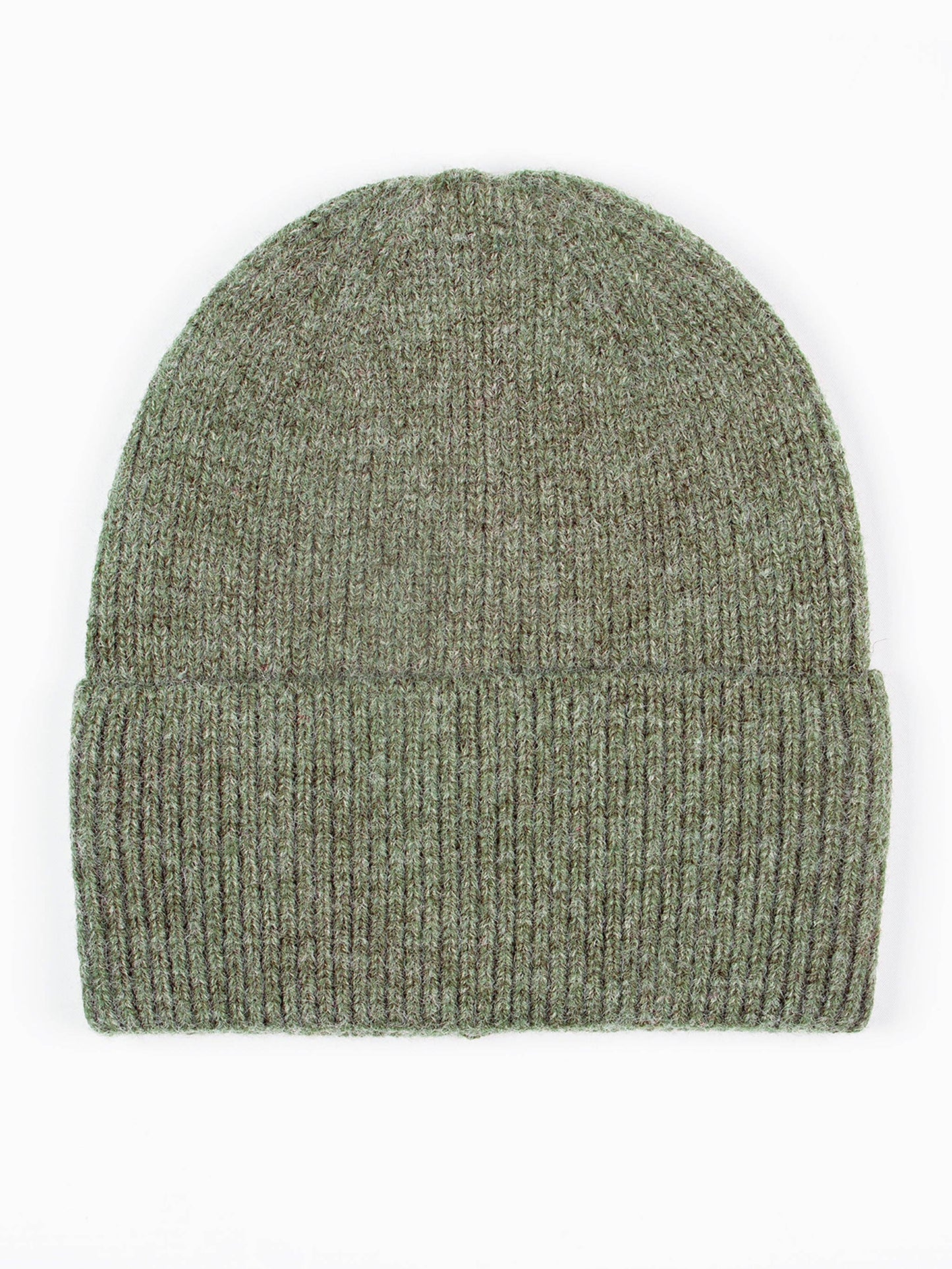 Khaki Ribbed Beanie Hat