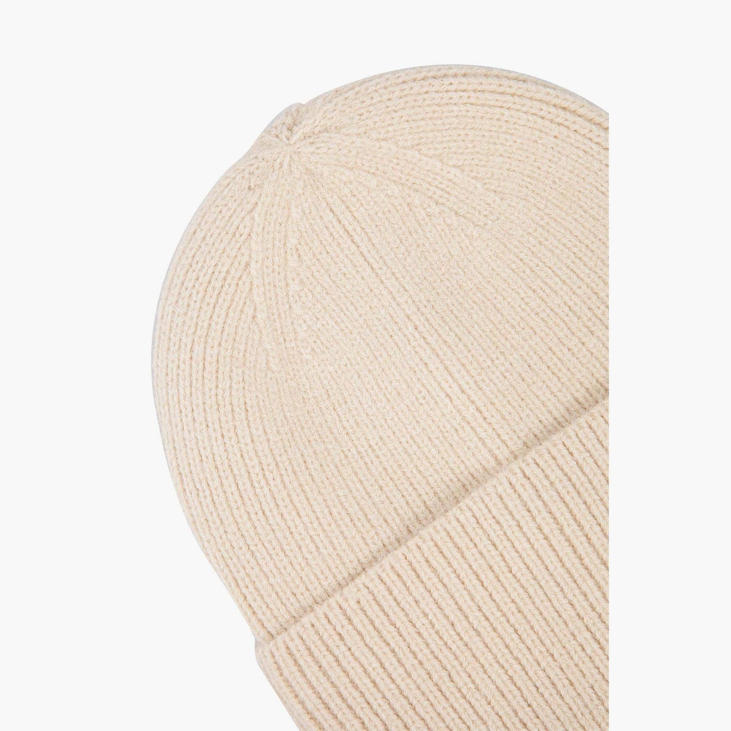 Cream Ribbed Beanie Hat