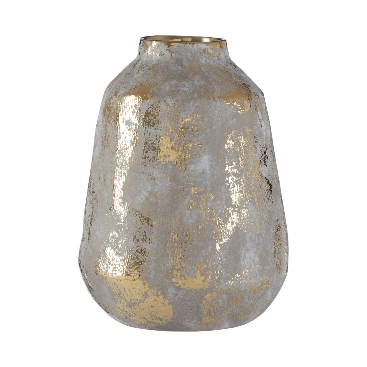 Distressed Gold and Grey Vase