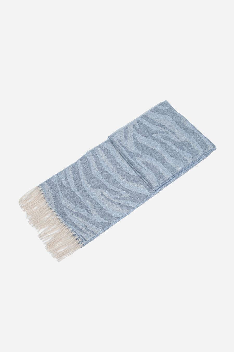Blue Zebra Print Blanket Scarf