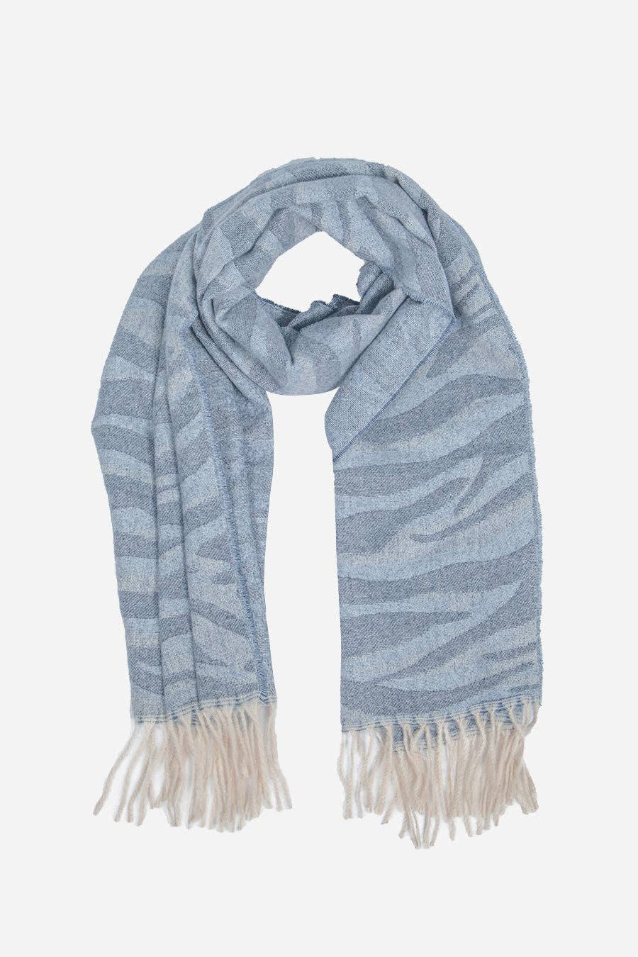 Blue Zebra Print Blanket Scarf