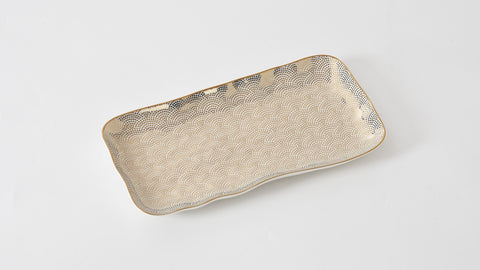 Rectangular Tray with Gold Detail