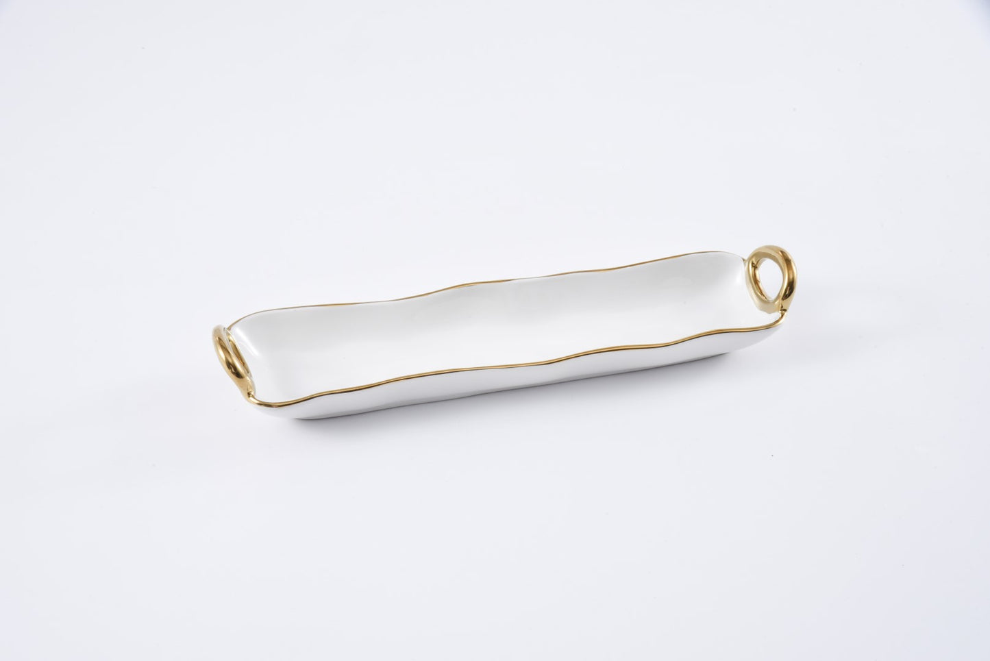 Gold Handles Cracker Tray