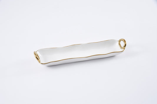 Gold Handles Cracker Tray