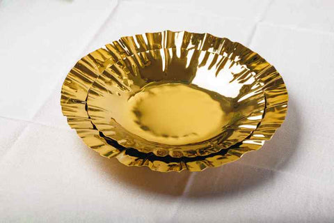 Gold Crinkled Round Platter