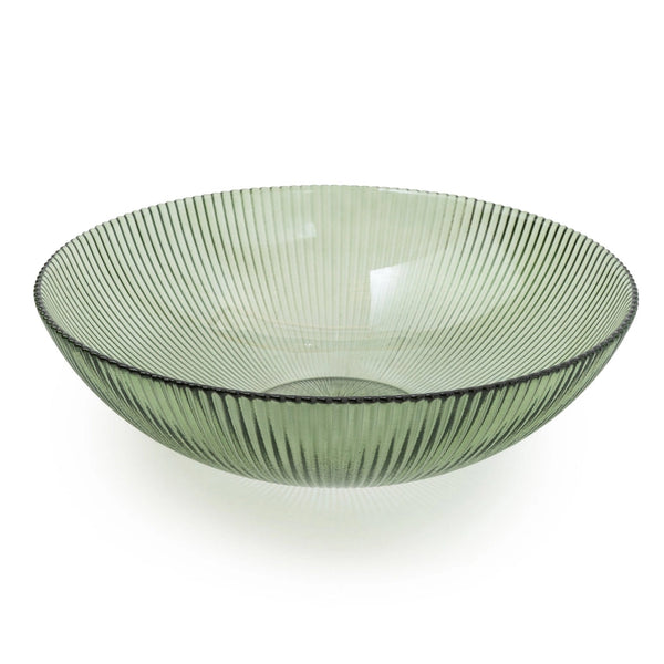 Green Ribbed Bowl