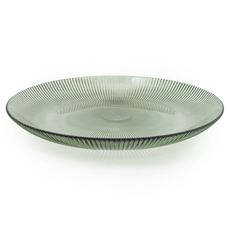 Green Ribbed Plate