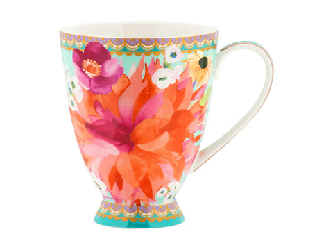 Sky Dahlia Footed Mug