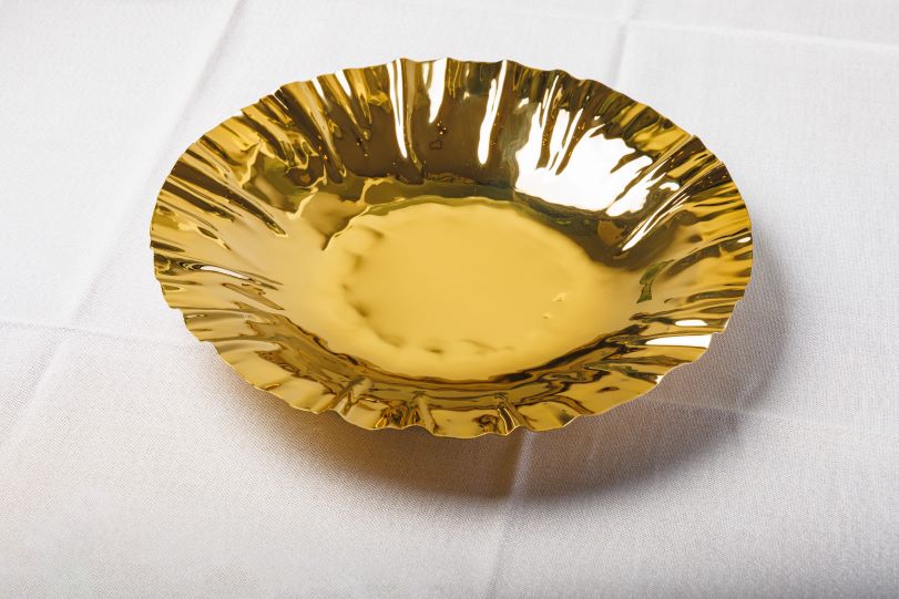 Gold Crinkled Round Platter