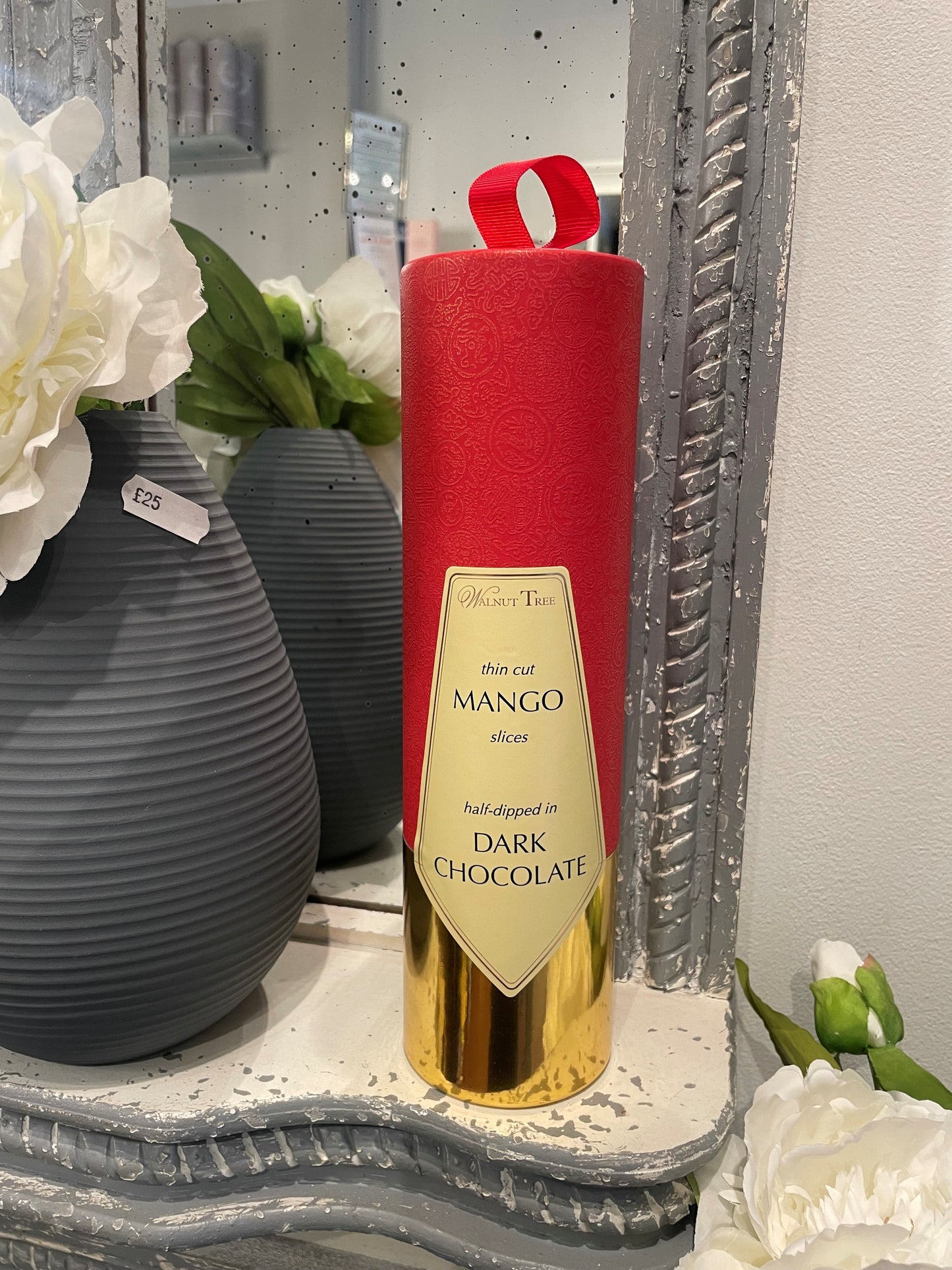 Walnut Tree Scroll, Mango Dipped in Dark Chocolate