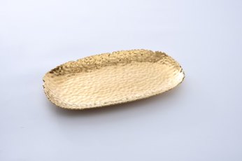 Hammered Serving Platter, Gold