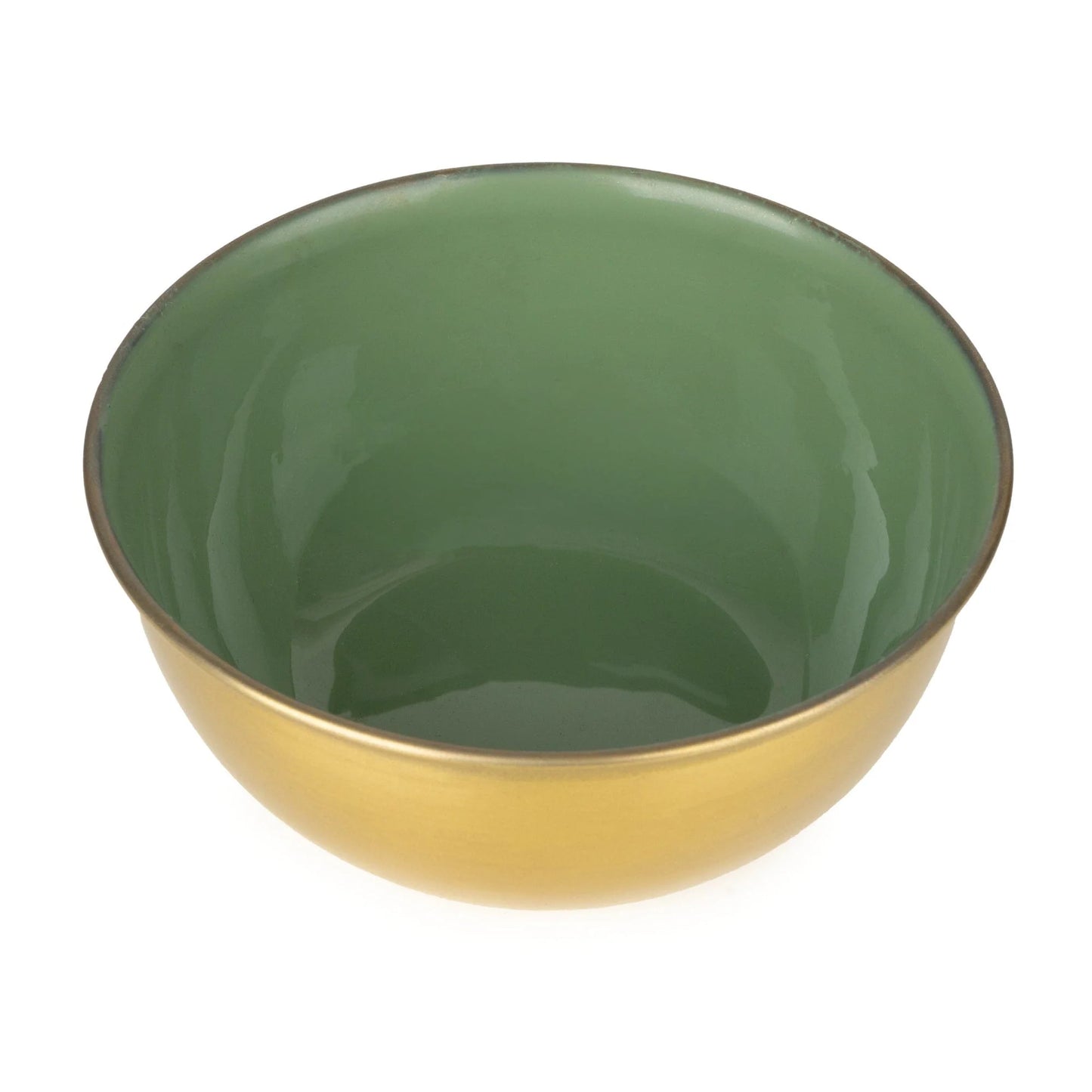 Olive Green Enamel Bowl