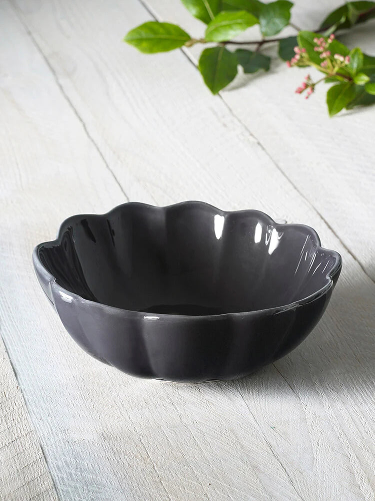 Scalloped Grey Bowl