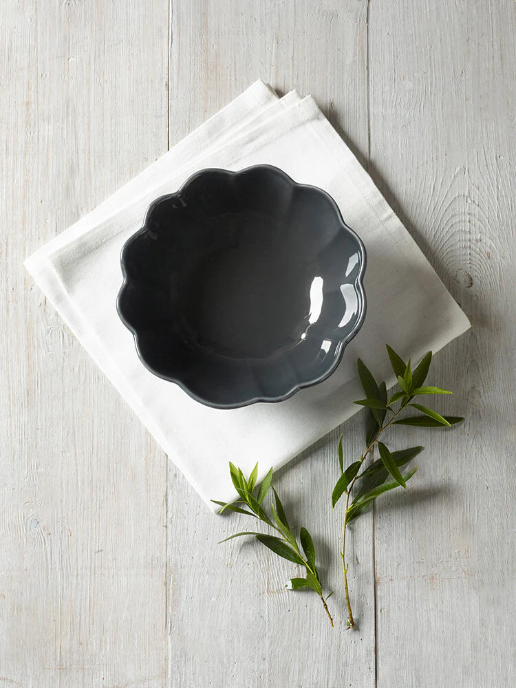 Scalloped Grey Bowl