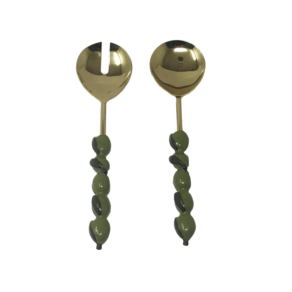 Olive Gold Salad Servers