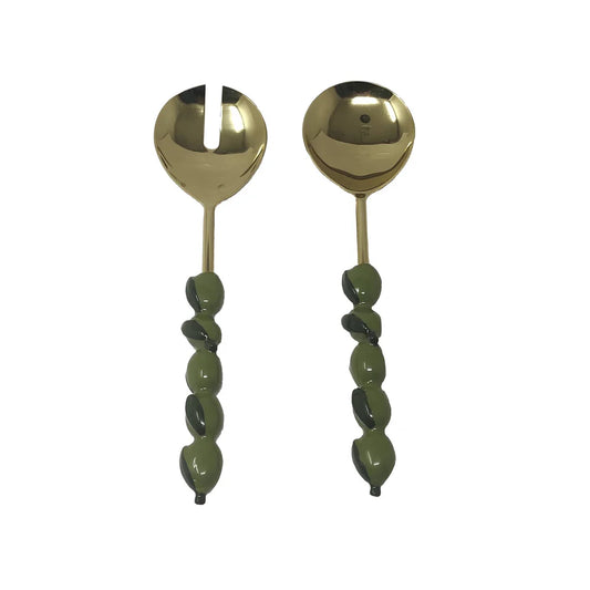 Olive Gold Salad Servers