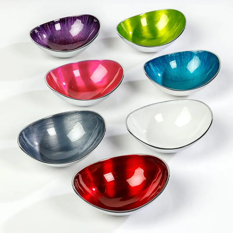 Oval Enamel Snack Bowl