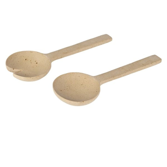 Travertine Effect Salad Servers
