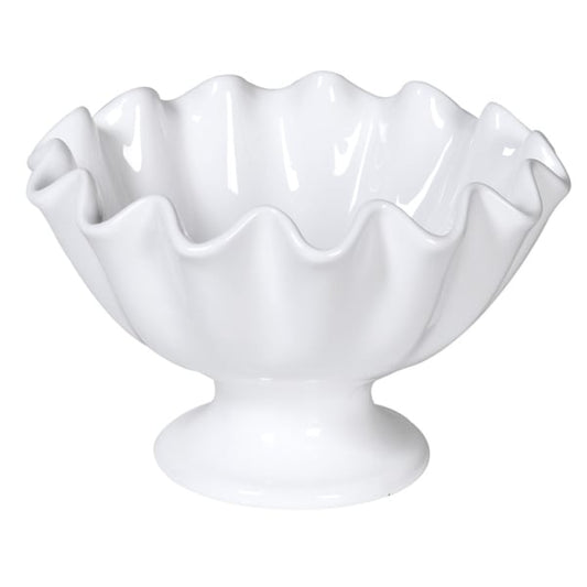 White Ruffled Bowl