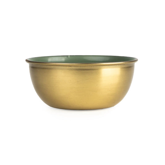 Olive Green Enamel Bowl