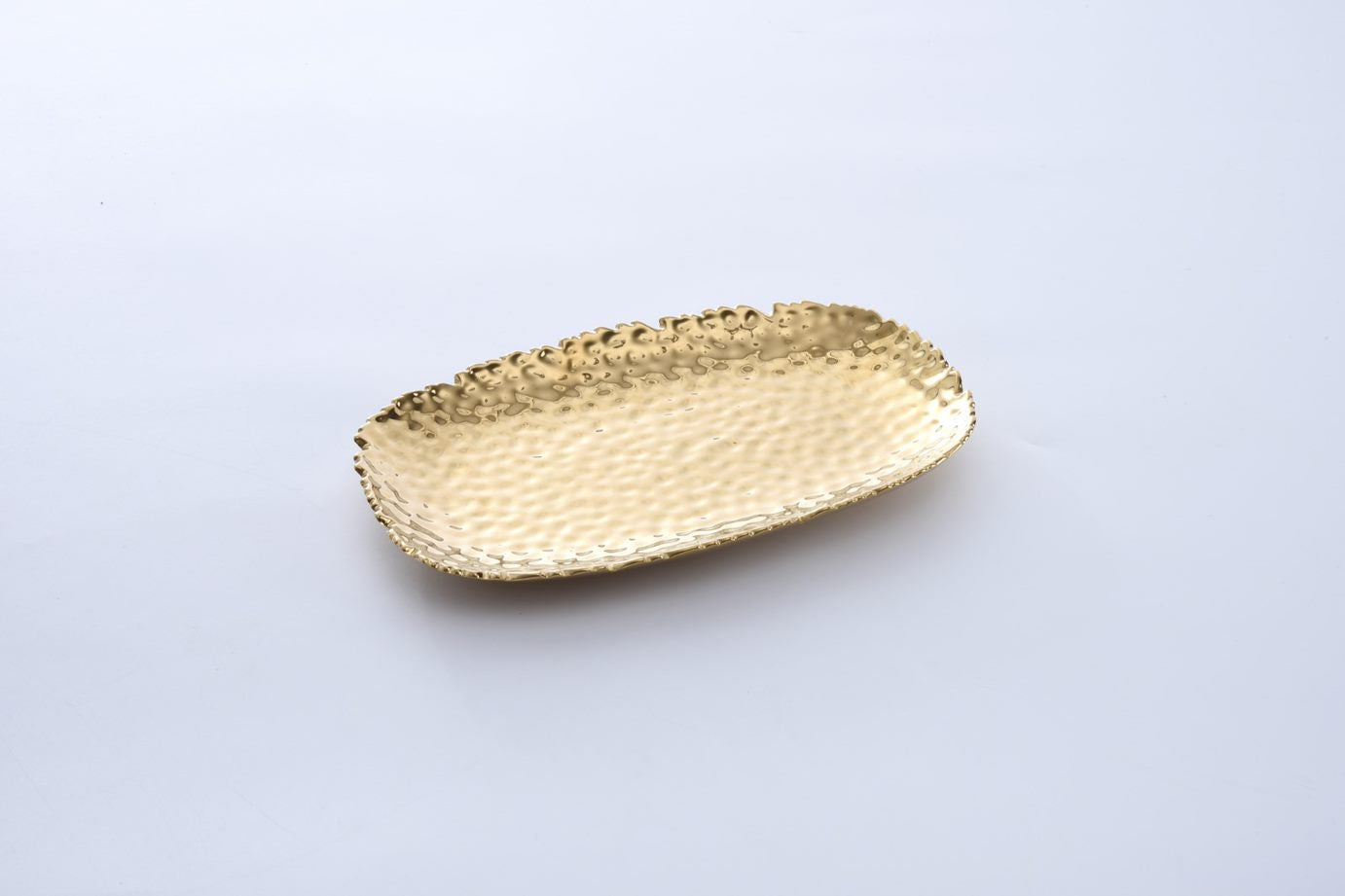 Hammered Serving Platter, Gold