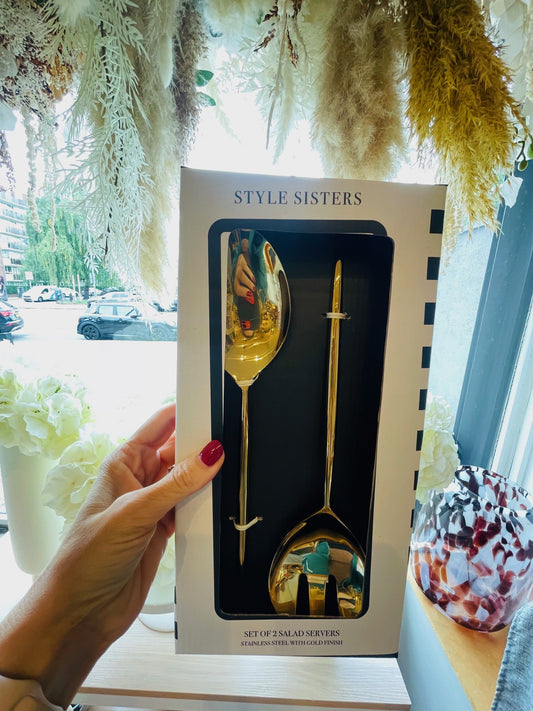 Gold Salad Server Set