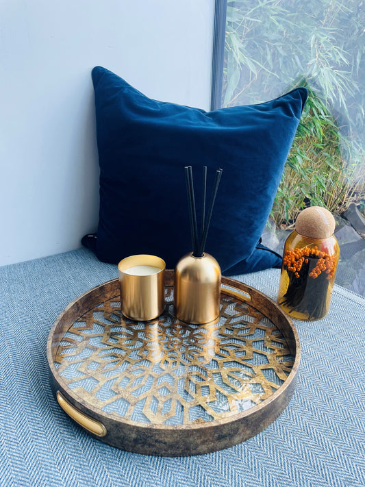 Antique Gold Mosaic Tray