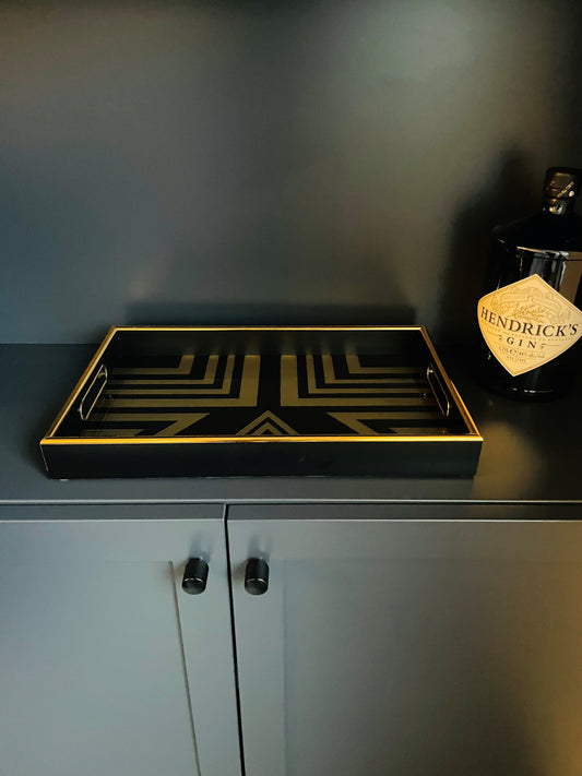 Art Deco Black and Gold Tray