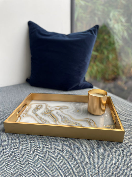 Gold Swirl Rectangle Tray