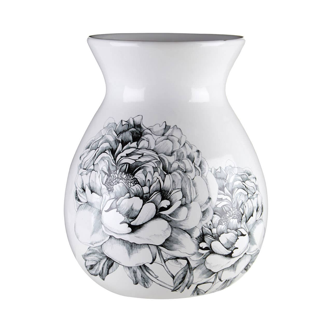Monochrome Floral Vase