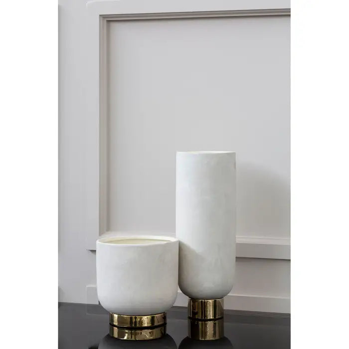 White and Gold Pedestal Vase
