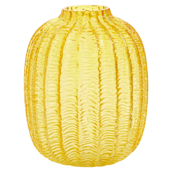 Yellow Textured Vase