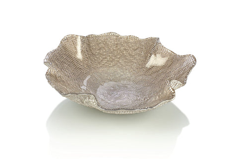 Glass Folies Wavy Bowl, Bronze, Medium