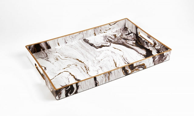 Marble Effect White Tray, M