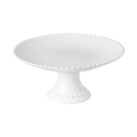 Pearl White Footed Cake Stand, Medium