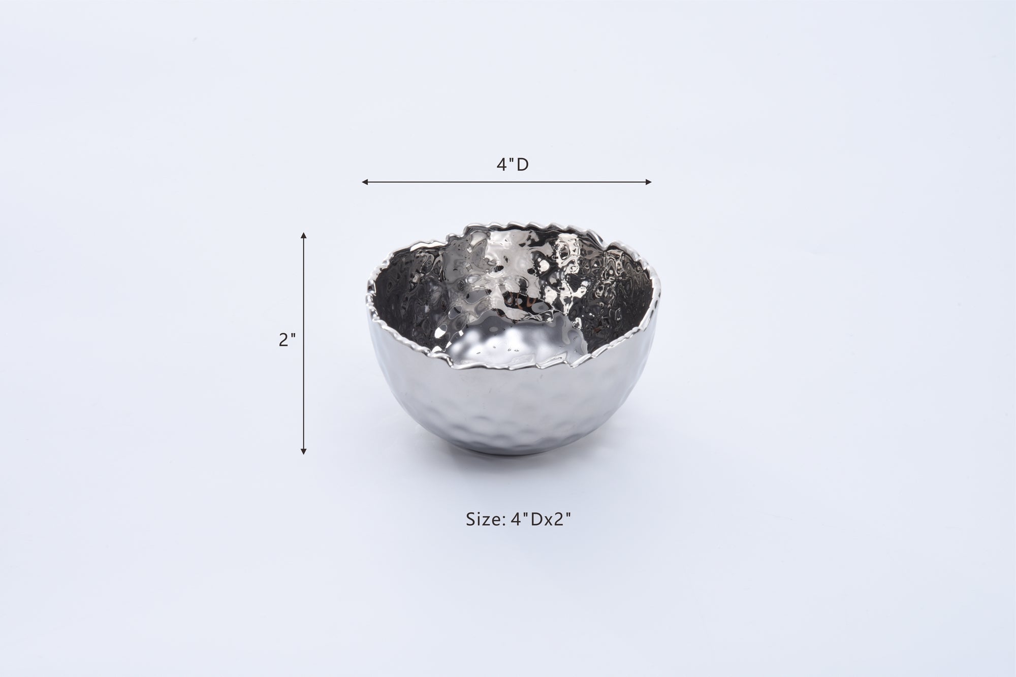 Silver Hammered Snack Bowl