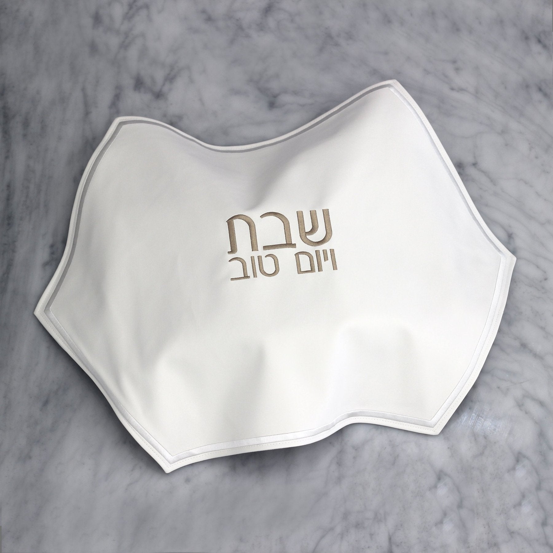 White Leather Challah Cover