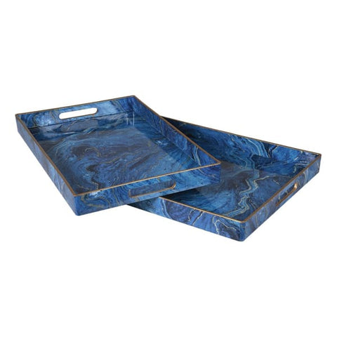 Blue Marble Effect Tray