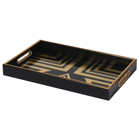 Art Deco Black and Gold Tray