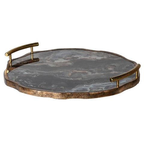 Marble Effect Round Tray