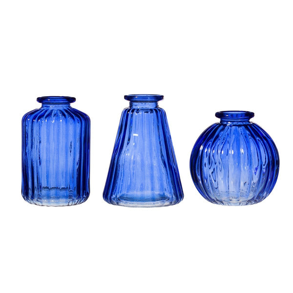 Glass Bud Vases, Set of 3