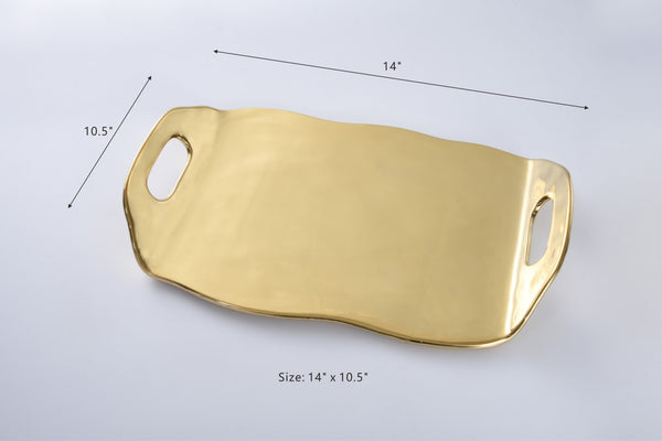 Gold Tray with Handles