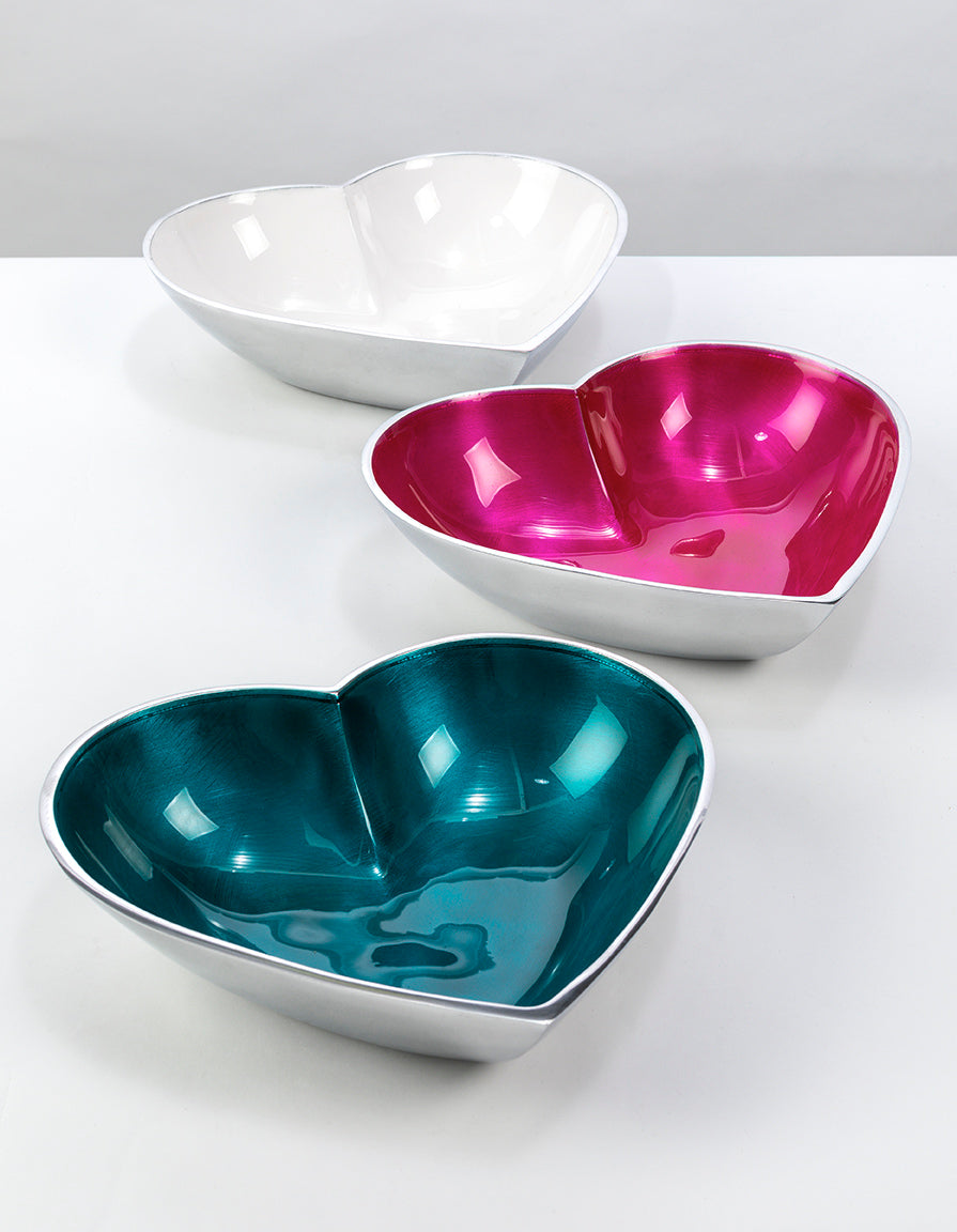 Coloured Enamel Heart Bowl