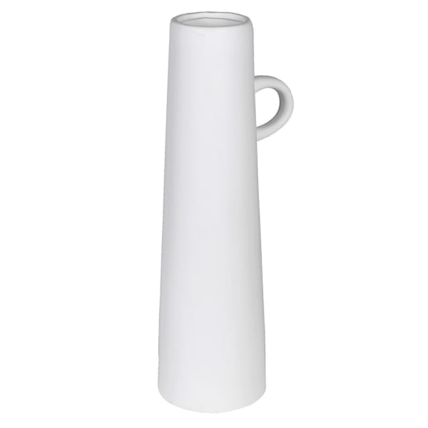 White Tall Cylinder Vase