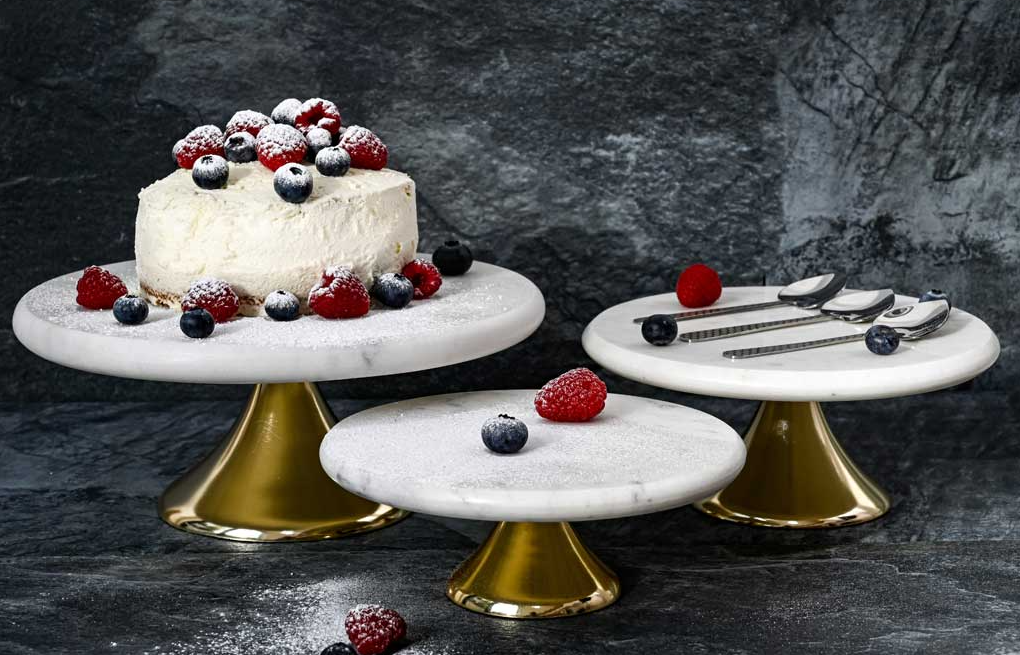 Marble and Gold Cake Stand