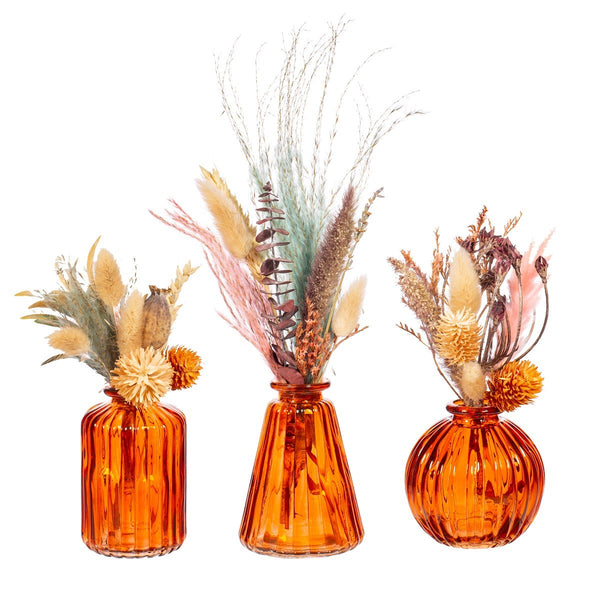 Glass Bud Vases, Set of 3