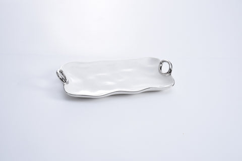 White Platter with Handles