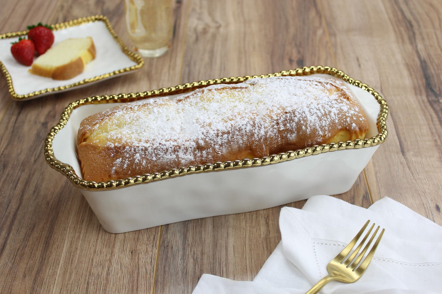 Loaf Baking Dish with Beaded Edging